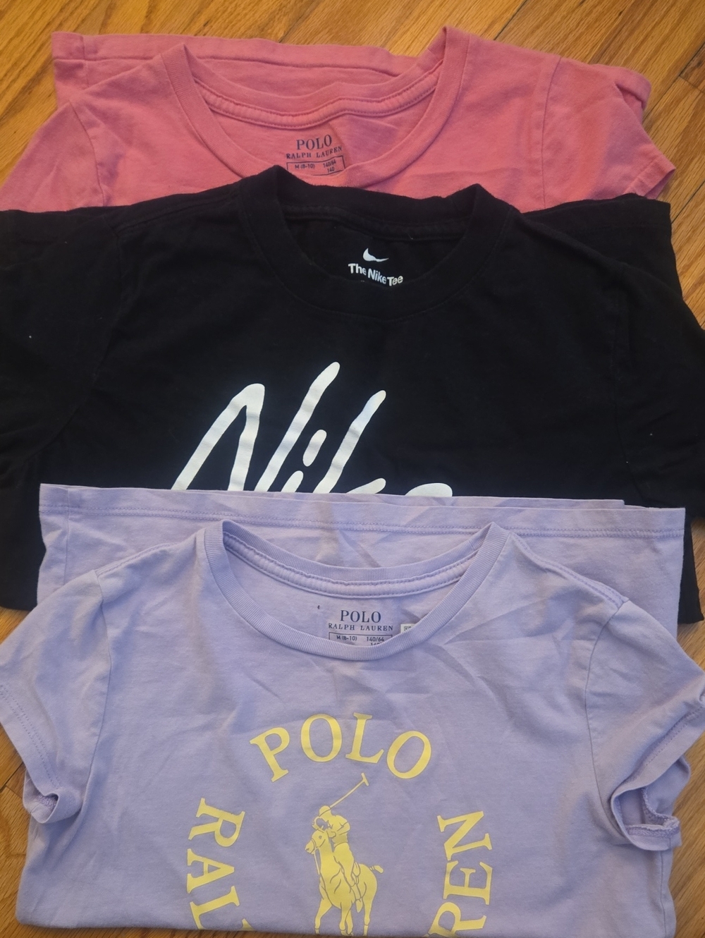 Polo by Ralph Lauren Lavender & Pink Kids Short Sleeve Tees And One Nike Tee